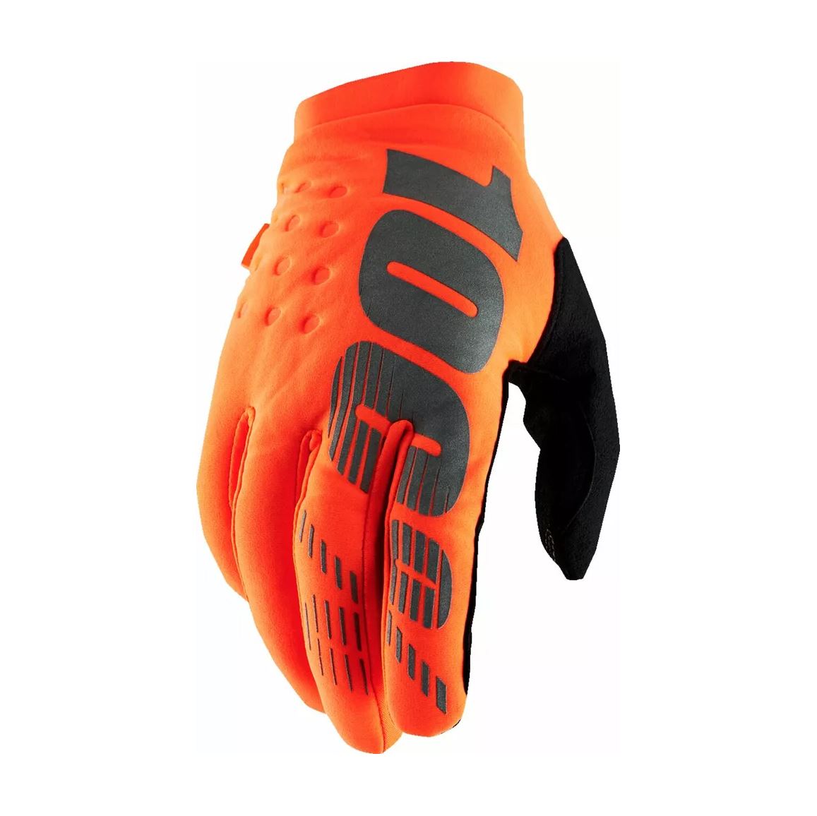 100% MX Gloves Brisker Cold Weather Flou Orange Black